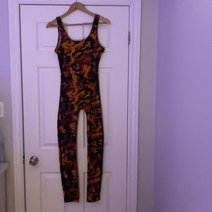 URBAN BEHAVIOUR Two Stripes Orange Camo Jumpsuit